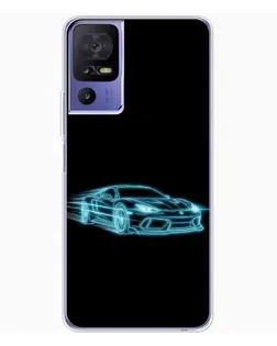 Чехол для TCL 605 с картинкой «Неоновый контур Lamborghini»