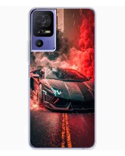Чехол для TCL 605 с картинкой «Lamborghini красный дым»