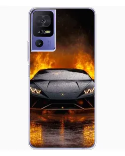 Чехол для TCL 605 с картинкой «Lamborghini в огне»