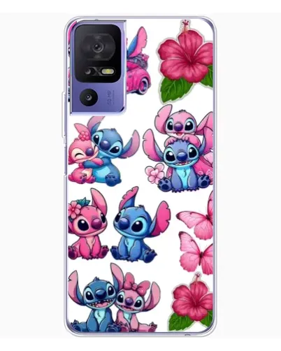 Чехол для TCL 605 с картинкой «Стикеры Stitch и Angel»
