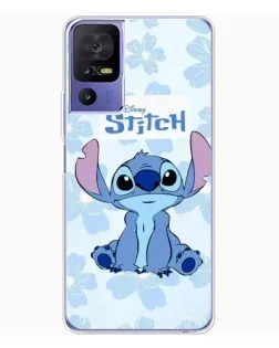 Чехол для TCL 605 с картинкой «Stitch среди цветов»