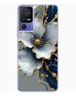Чохол для TCL 605 з картинкою «Біла квітка та золотий флюїд»
