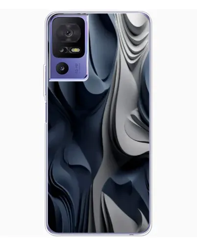 Чехол для TCL 605 с картинкой «Объемные синие складки»