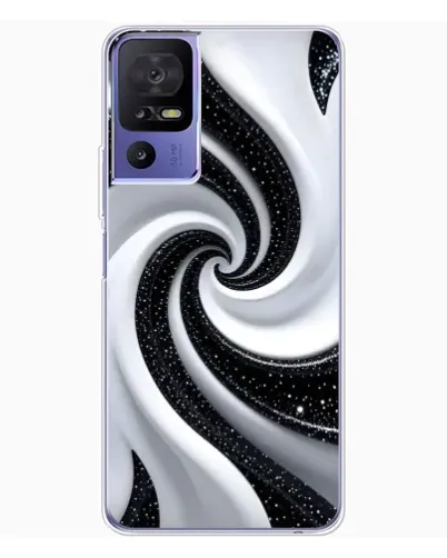 Чехол для TCL 605 с картинкой «Черно-белая спираль»