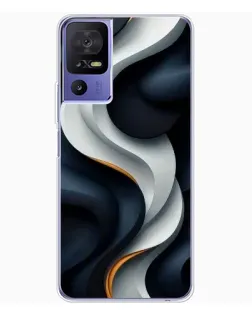 Чехол для TCL 605 с картинкой «Объемные черно-белые ленты» Чехол для TCL 605 с картинкой «Объемные черно-белые ленты»