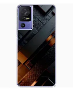Чехол для TCL 605 с картинкой «Черные геометрические блоки»