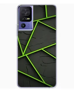Чехол для TCL 605 с картинкой «Зеленые геометрические линии»