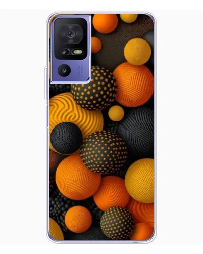 Чехол для TCL 605 с картинкой «Объемные оранжевые сферы»
