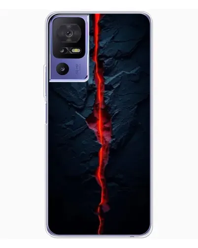 Чехол для TCL 605 с картинкой «Kрасная лавовая трещина»