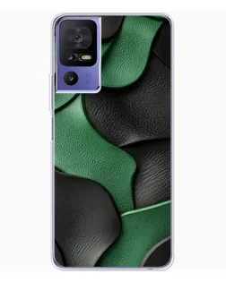 Чехол для TCL 605 с картинкой «Зеленые кожаные волны»