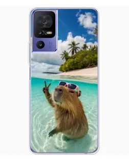 Чохол для TCL 605 з картинкою «Капібара на морі»