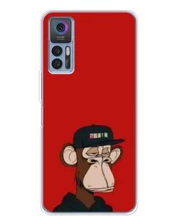 Чехол для TCL K23 5G с картинкой «Bored Ape — красный фон»