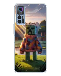 Чехол для TCL K23 5G с картинкой «Крипер в свитере»