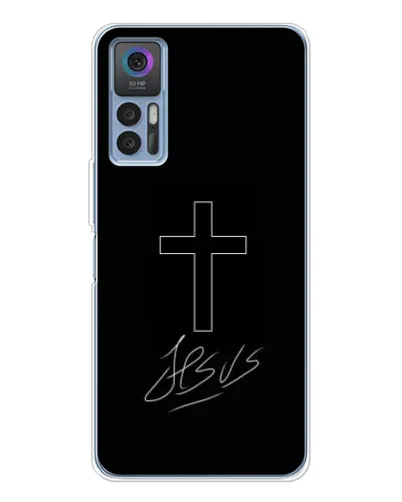 Чехол для TCL K23 5G с картинкой «Графический крест Jesus» Чехол для TCL K23 5G с картинкой «Графический крест Jesus»