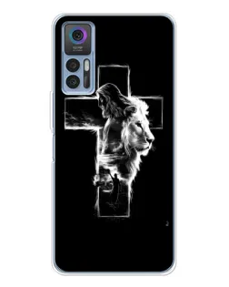 Чехол для TCL K23 5G с картинкой «Сияющий крест Jesus»