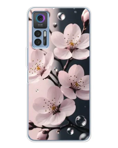 Чехол для TCL K23 5G с картинкой «Нежная сакура и капли» Чехол для TCL K23 5G с картинкой «Нежная сакура и капли»