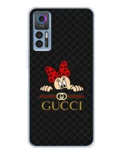 Чехол для TCL K23 с картинкой «Минни Маус Gucci — черный»