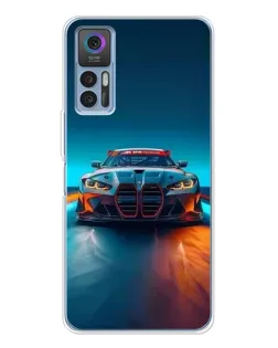 Чехол для TCL K23 с картинкой «BMW — огни неона»
