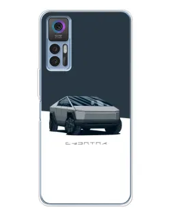 Чехол для TCL K23 с картинкой «Серебристый Cybertruck Tesla»