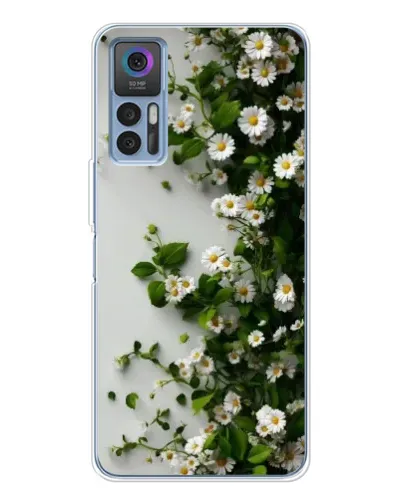 Чехол для TCL K23 с картинкой «Ветка мелких белых цветов»