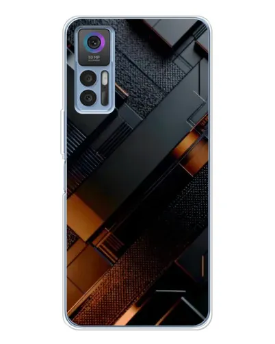 Чехол для TCL K23 с картинкой «Черные геометрические блоки»