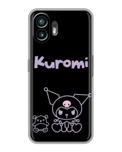 Чохол для TCL K70 Power з картинкою «Kuromi — чорний мінімалізм»