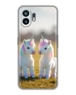 Чехол для TCL K70 Power с картинкой «Пара единорогов»