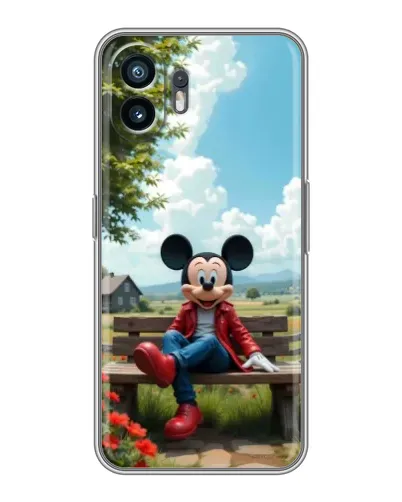 Чехол для TCL K70 Power с картинкой «Микки на скамейке»