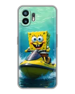 Чехол для TCL K70 Power с картинкой «Спанч Боб на гидроцикле»