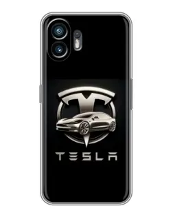 Чохол для TCL K70 Power з картинкою «Tesla — срібне авто»
