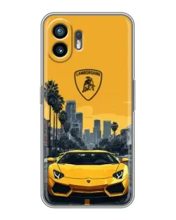 Чохол для TCL K70 Power з картинкою «Жовтий Lamborghini місто»