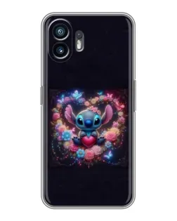Чехол для TCL K70 Power с картинкой «Stitch в цветах»