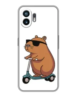Чехол для TCL K70 SE с картинкой «Капибара на самокате»