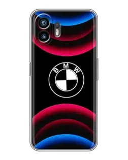 Чехол для TCL K70 с картинкой «Логотип BMW и неоновые дуги»