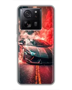 Чехол для TCL P80 Ultra с картинкой «Lamborghini красный дым»