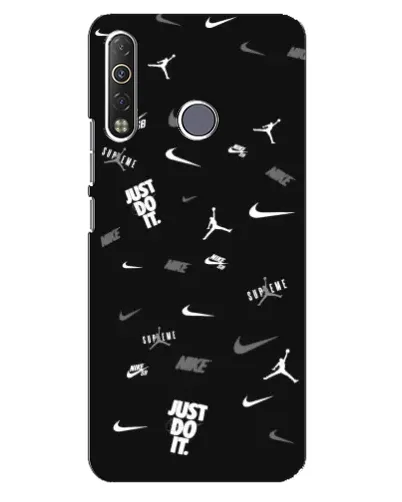Чехол для TECNO Camon 12 Air CC6 с картинкой «Nike Black Pattern» Чехол для TECNO Camon 12 Air CC6 с картинкой «Nike Black Pattern»