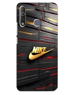 Чехол для TECNO Camon 12 Air CC6 с картинкой «Золотой Nike на металле»