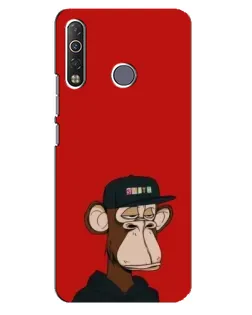 Чехол для TECNO Camon 12 Air CC6 с картинкой «Bored Ape — красный фон»