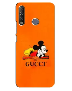 Чехол для TECNO Camon 12 Air CC6 с картинкой «Микки Маус Gucci — оранж»