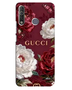 Чехол для TECNO Camon 12 Air CC6 с картинкой «Gucci — бордовые розы»