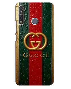 Чехол для TECNO Camon 12 Air CC6 с картинкой «Gucci — фирменная полоса и золото»
