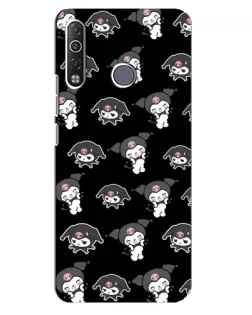 Чехол для TECNO Camon 12 Air CC6 с картинкой «Черный паттерн Kuromi»
