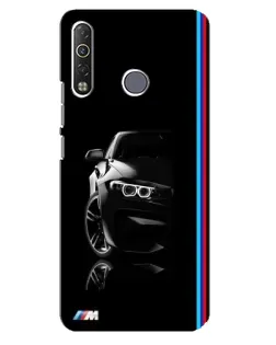 Чехол для TECNO Camon 12 Air CC6 с картинкой «Силуэт BMW в темноте»