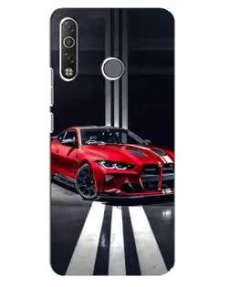Чехол для TECNO Camon 12 Air CC6 с картинкой «Красная BMW на дороге»