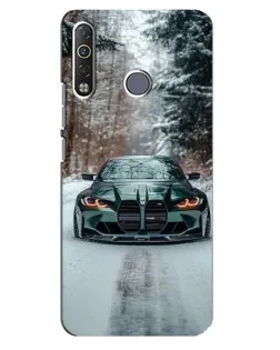 Чехол для TECNO Camon 12 Air CC6 с картинкой «BMW в зимнем лесу»
