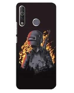 Чехол для TECNO Camon 12 Air CC6 с картинкой «PUBG — огненный силуэт»