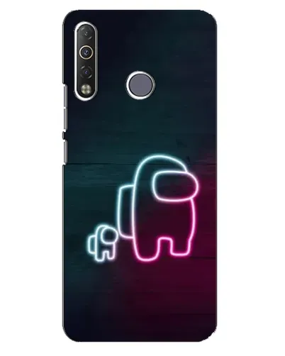 Чехол для TECNO Camon 12 Air CC6 с картинкой «Among Us неон-арт»