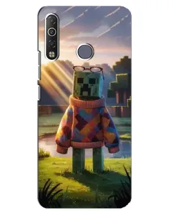 Чехол для TECNO Camon 12 Air CC6 с картинкой «Крипер в свитере»