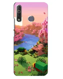 Чехол для TECNO Camon 12 Air CC6 с картинкой «Розовое дерево Minecraft»