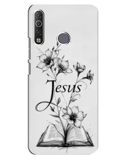 Чохол для TECNO Camon 12 Air CC6 з картинкою «Квіти та Біблія»